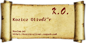 Kozicz Olivér névjegykártya