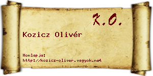 Kozicz Olivér névjegykártya