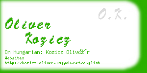oliver kozicz business card
